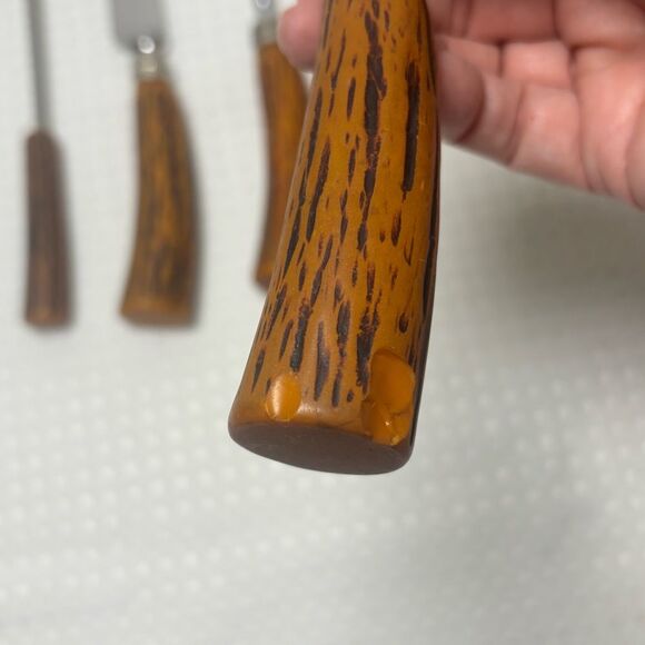E. Parker & Sons MCM Faux Antler 5 Piece Carving/Bar Set - Picture 5 of 12